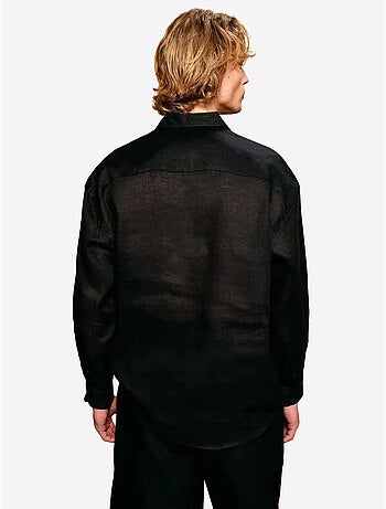 Chemise en lin coupe classique avec fermeture à boutons giesto