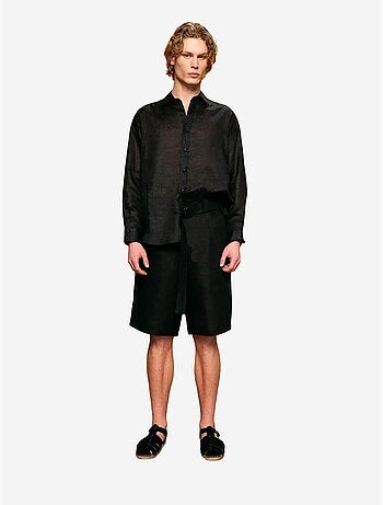 Chemise en lin coupe classique avec fermeture à boutons giesto