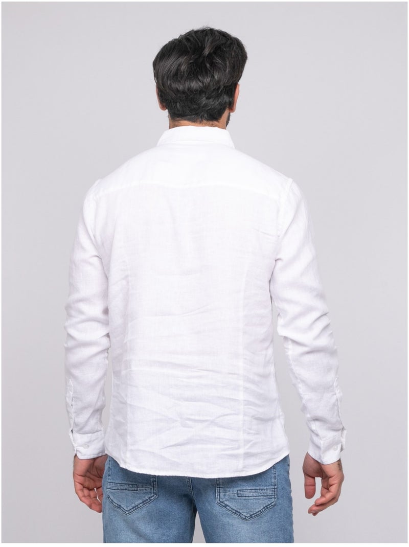 Chemise en lin DALAMO Blanc - Kiabi