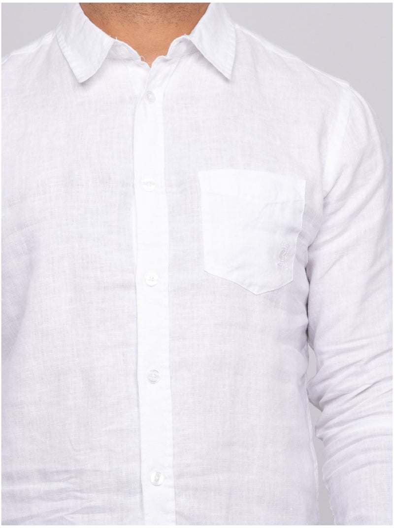 Chemise en lin DALAMO Blanc - Kiabi