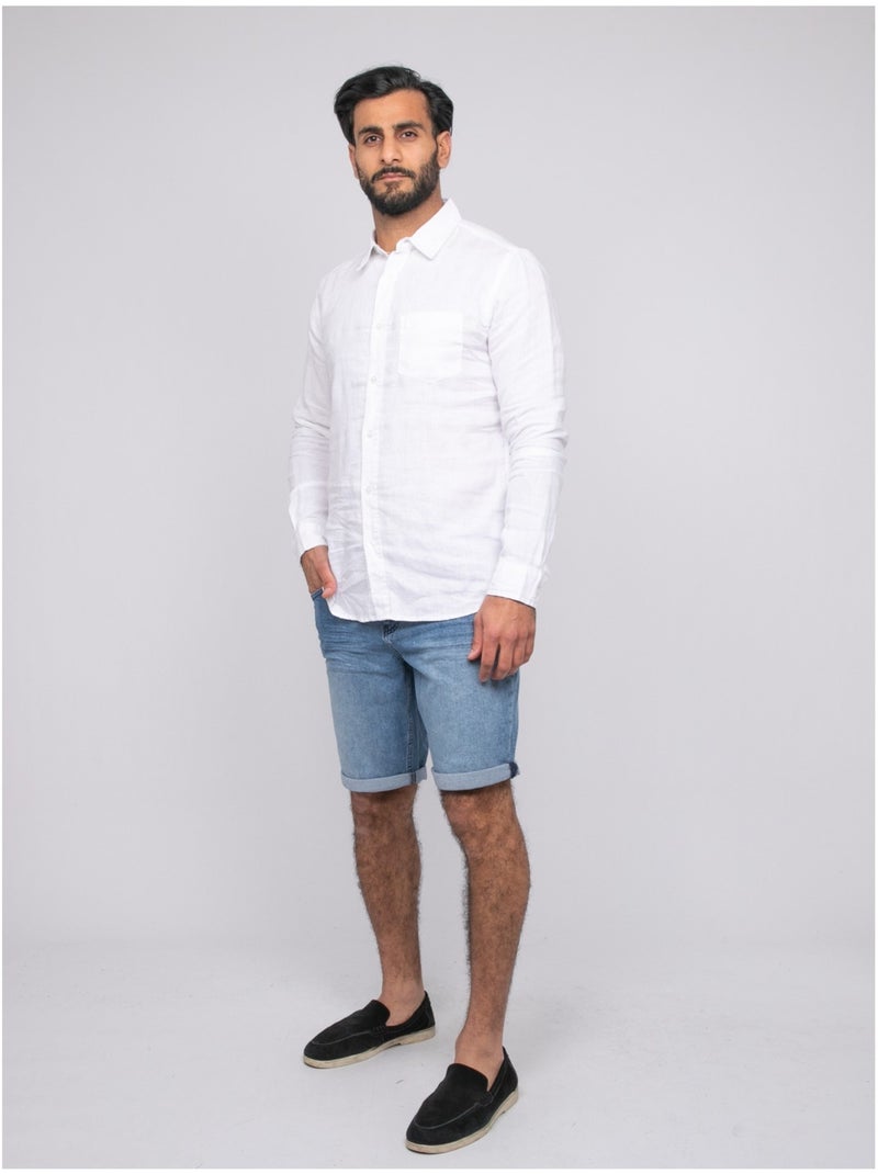 Chemise en lin DALAMO Blanc - Kiabi