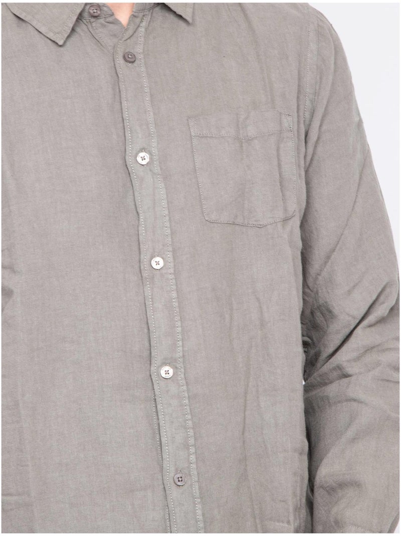 Chemise en lin DALAMO Kaki - Kiabi