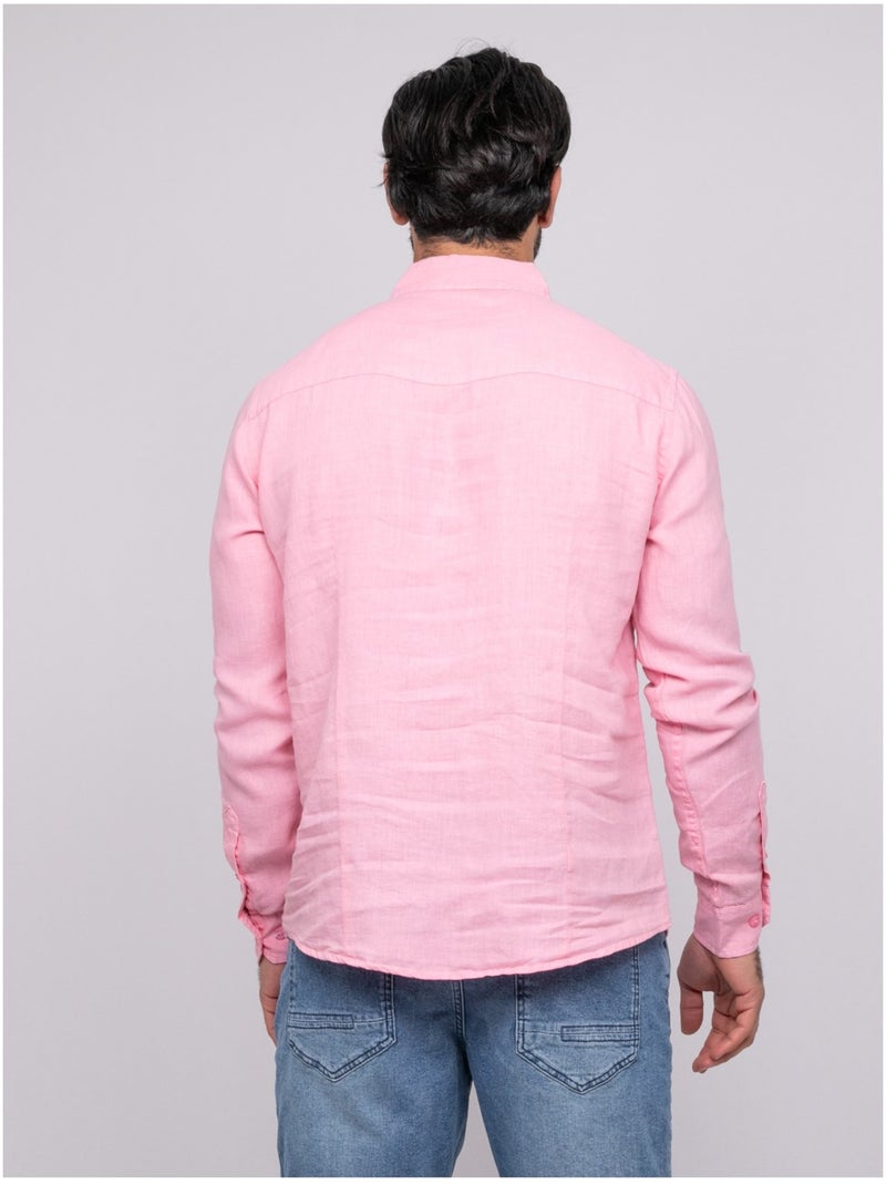 Chemise en lin DALAMO Rose - Kiabi
