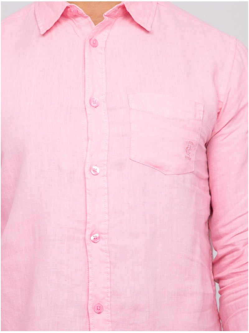 Chemise en lin DALAMO Rose - Kiabi