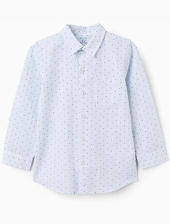 Chemise en lin et coton à motif de cercles