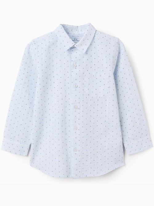 Chemise en lin et coton à motif de cercles - Kiabi