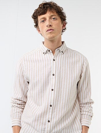 Chemise en lin et coton rayée