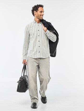 Chemise en lin et coton rayée