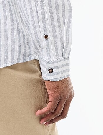 Chemise en lin et coton rayée
