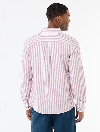 Chemise en lin et coton rayée