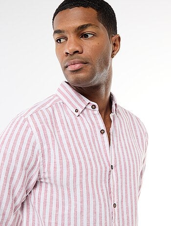 Chemise en lin et coton rayée