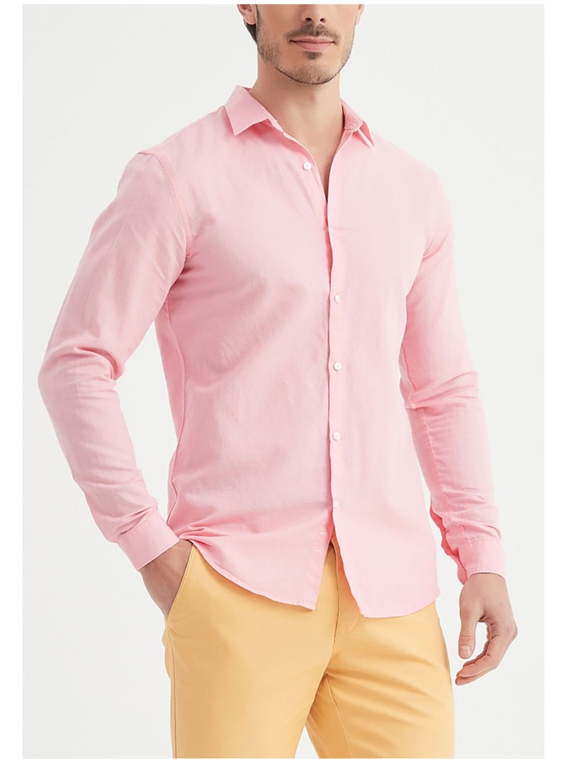 Chemise En Lin Kebello Rose - Kiabi