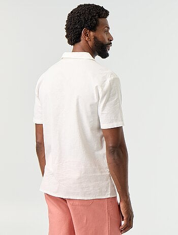 Chemise en lin mélangé à manches courtes