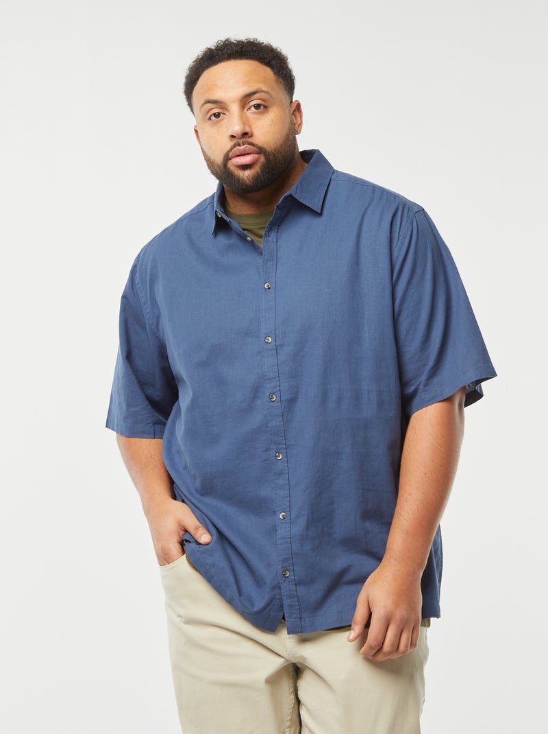 Chemise Orvis Homme Manches Courtes - Bleu Chanvre - Taille XL - Très Bon état