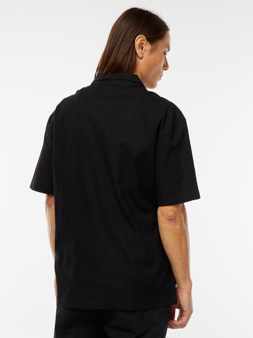 Chemise en lin mélangé à manches courtes et avec broderies - Kiabi