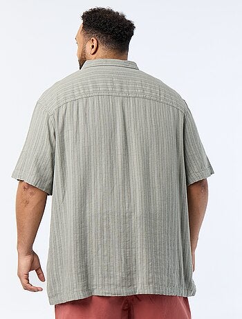 Chemise en lin mélangé à manches courtes