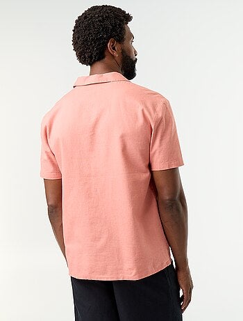 Chemise en lin mélangé à manches courtes