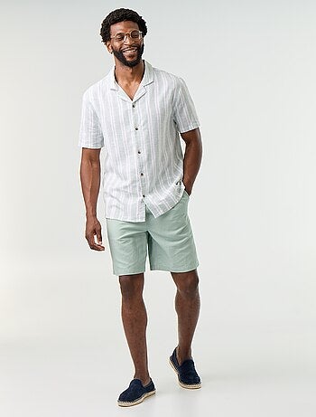 Chemise en lin mélangé à rayures