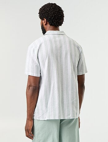 Chemise en lin mélangé à rayures