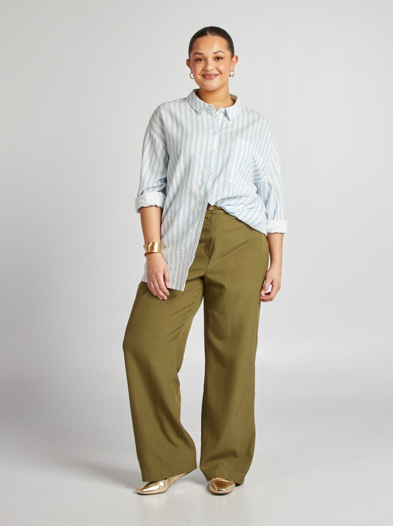 LRMQS Pantacourt D'u00e9tu00e9 En Coton Et Lin Pour Femme, Du00e9contractu00e9