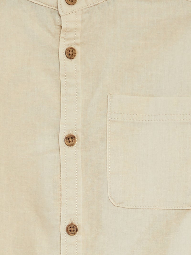 Chemise en lin mélangé BEIGE - Kiabi
