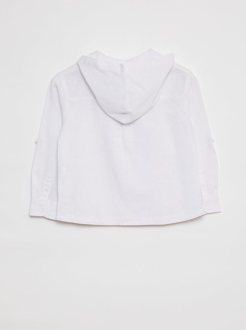 Chemise en lin mélangé blanc - Kiabi