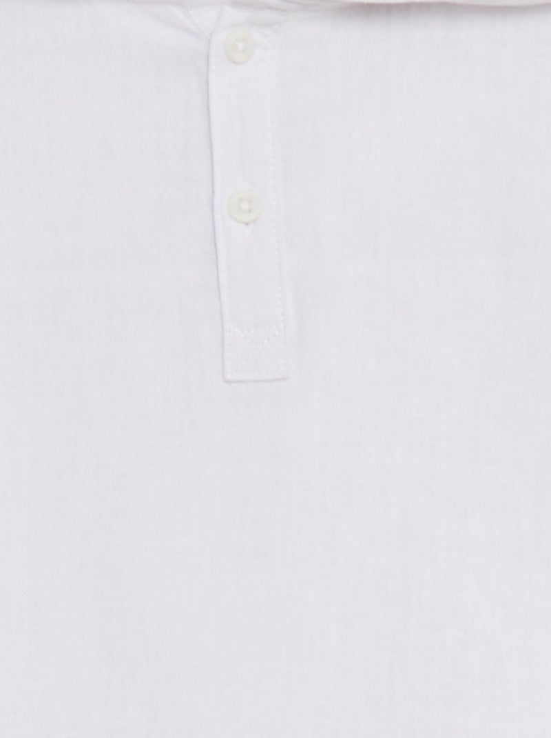 Chemise en lin mélangé blanc - Kiabi