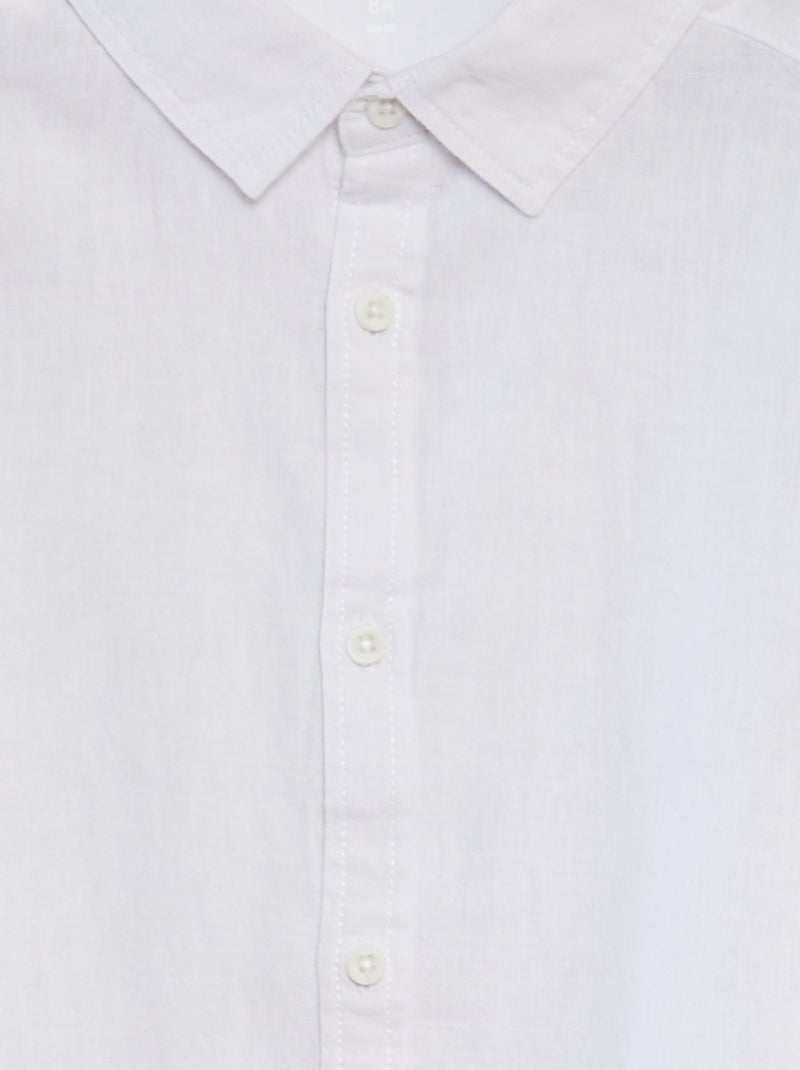 Chemise en lin mélangé blanc - Kiabi