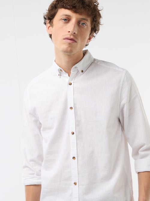 Chemise en lin mélangé - Kiabi