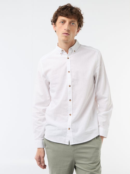 Chemise en lin mélangé - Kiabi