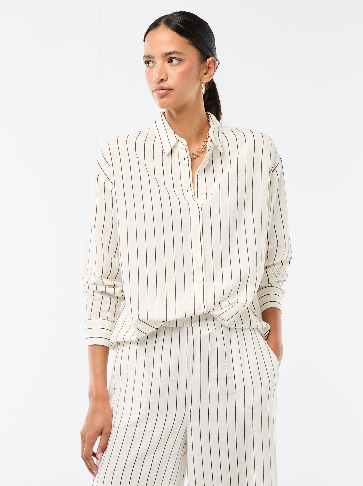 Chemise en lin mélangé