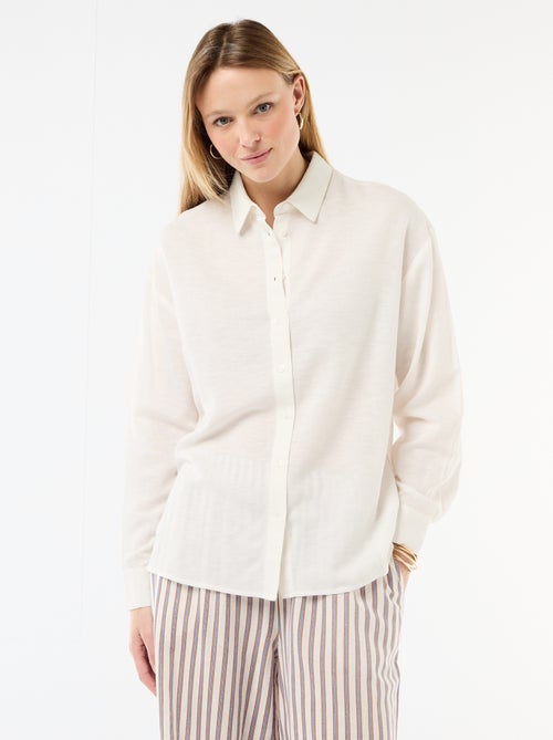 Chemise en lin mélangé - Kiabi