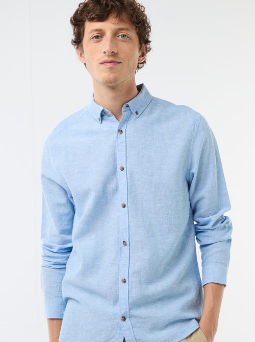 Chemise en lin mélangé - Kiabi