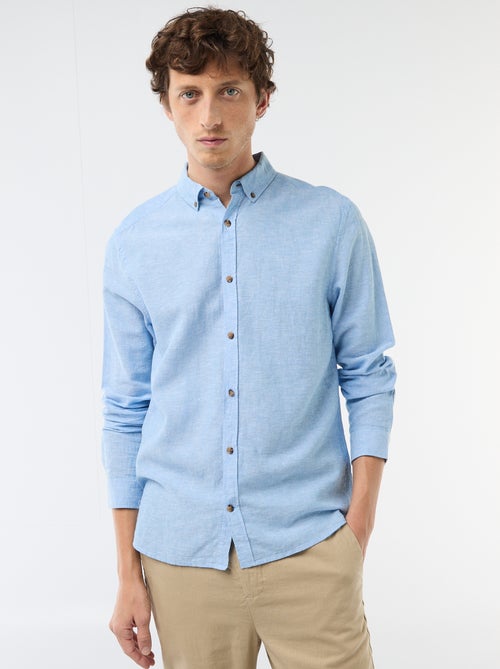 Chemise en lin mélangé - Kiabi