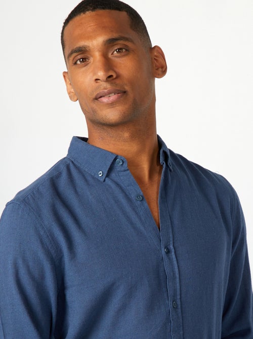 Chemise en lin mélangé - Kiabi