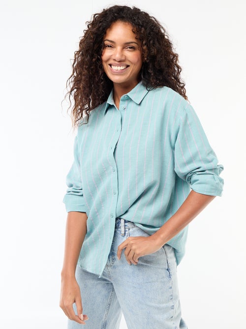 Chemise en lin mélangé - Kiabi