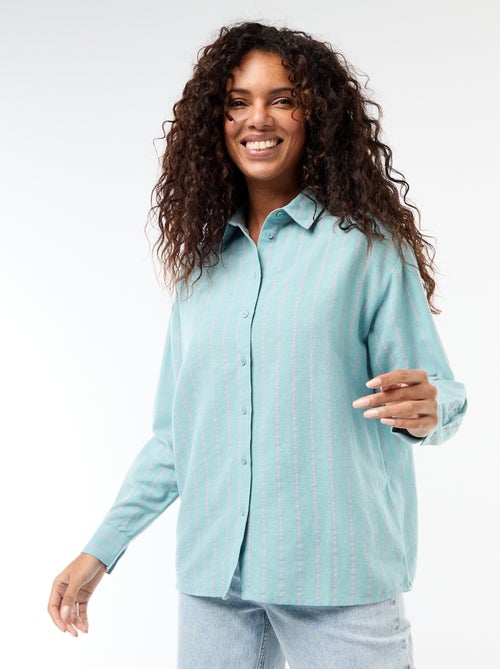 Chemise en lin mélangé - Kiabi