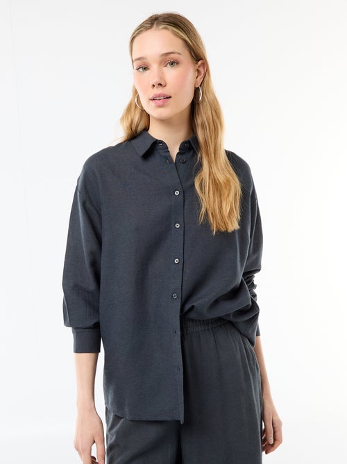 Chemise en lin mélangé - Kiabi