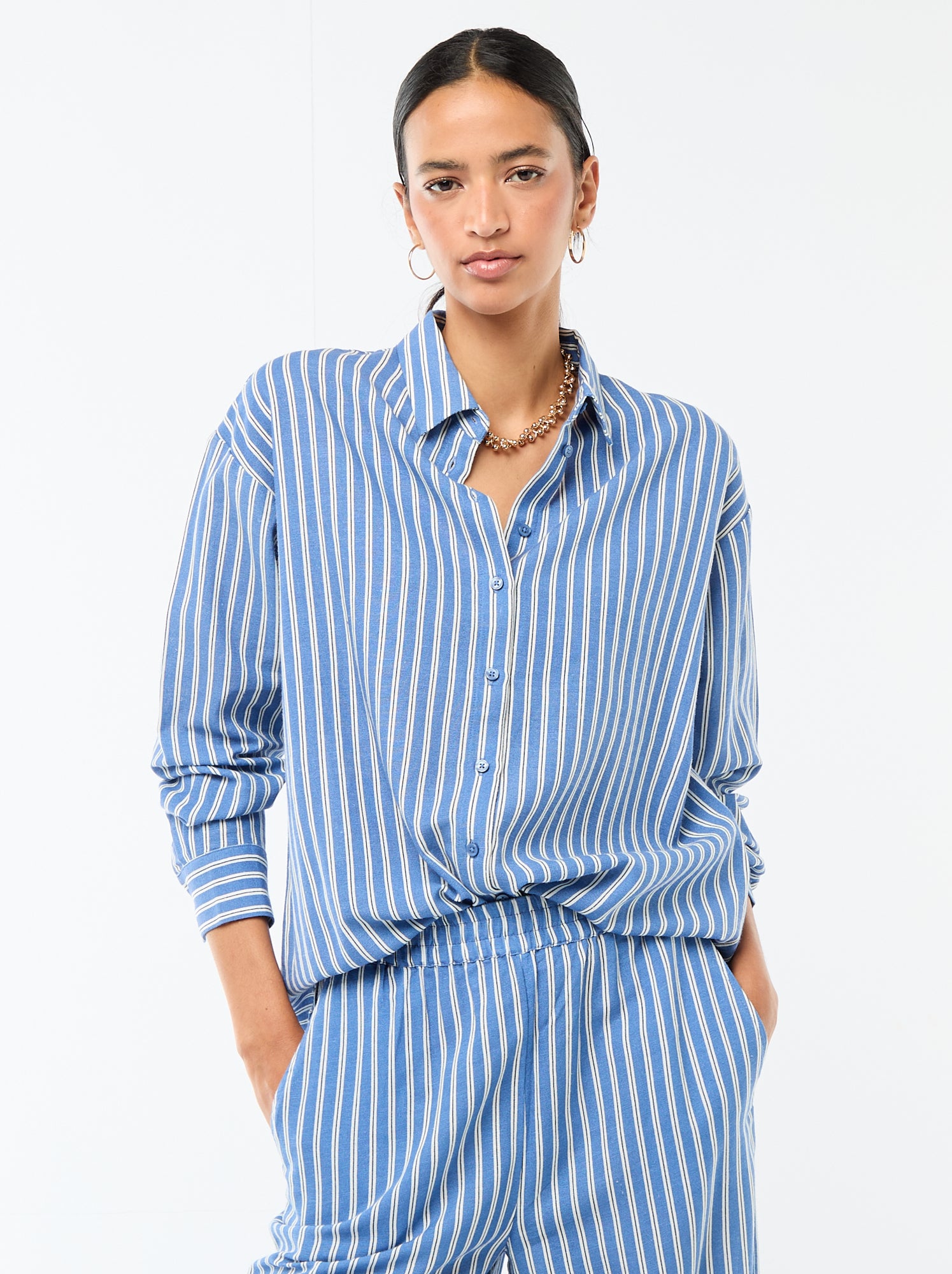 Chemise en lin mélangé