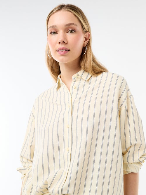 Chemise en lin mélangé - Kiabi