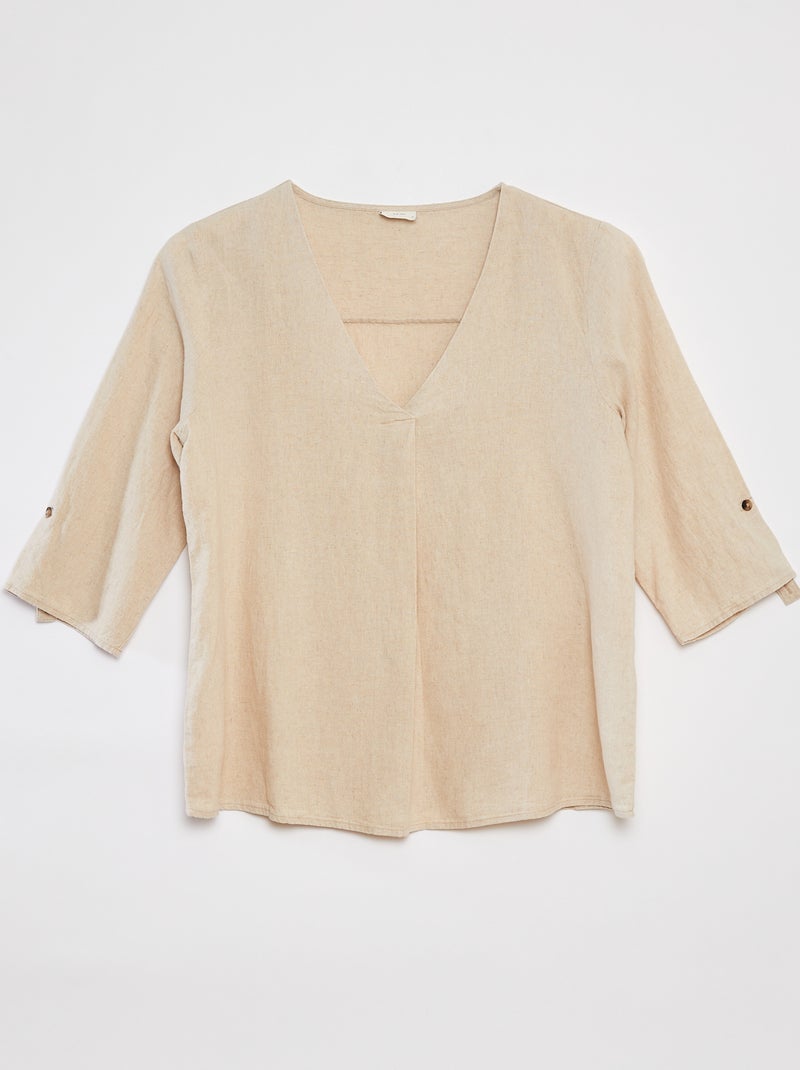 Chemise en lin mélangé 'JDY' BEIGE - Kiabi