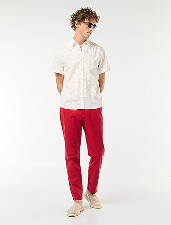 Chemise en lin mélangé manches courtes