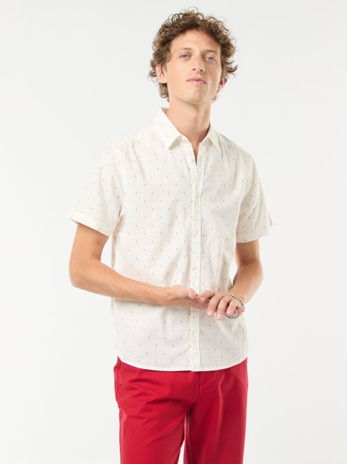 Chemise en lin mélangé manches courtes - Kiabi