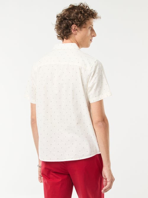 Chemise en lin mélangé manches courtes - Kiabi