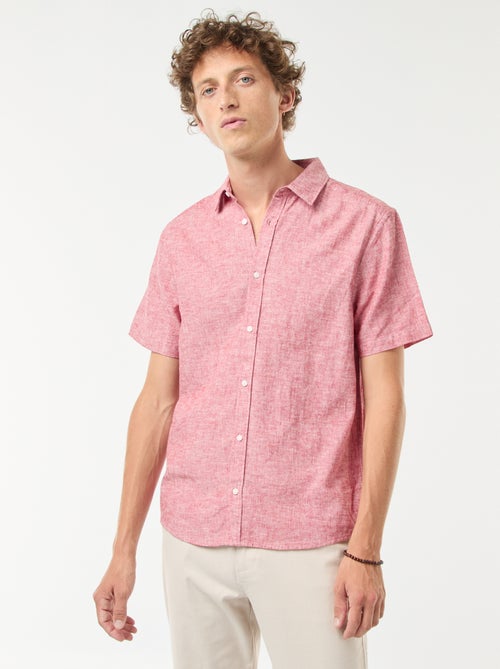 Chemise en lin mélangé manches courtes - Kiabi