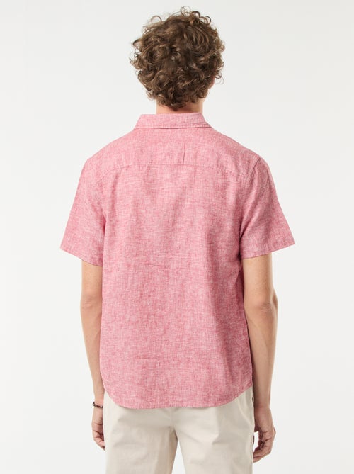 Chemise en lin mélangé manches courtes - Kiabi