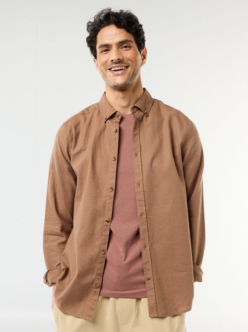 Chemise en lin mélangé - Kiabi