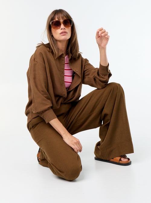 Chemise en lin mélangé - Kiabi