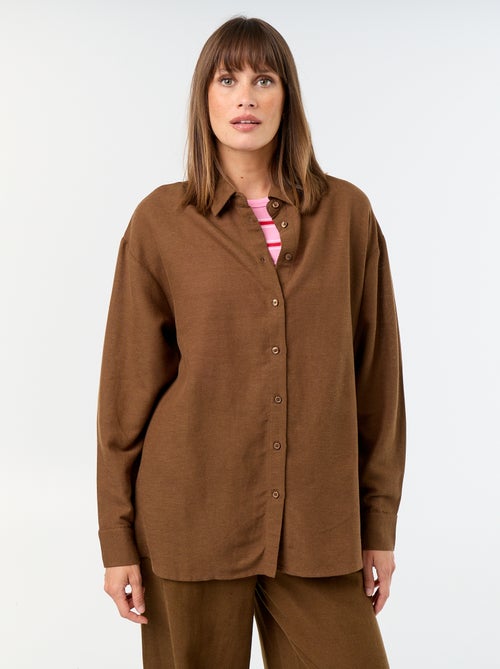 Chemise en lin mélangé - Kiabi