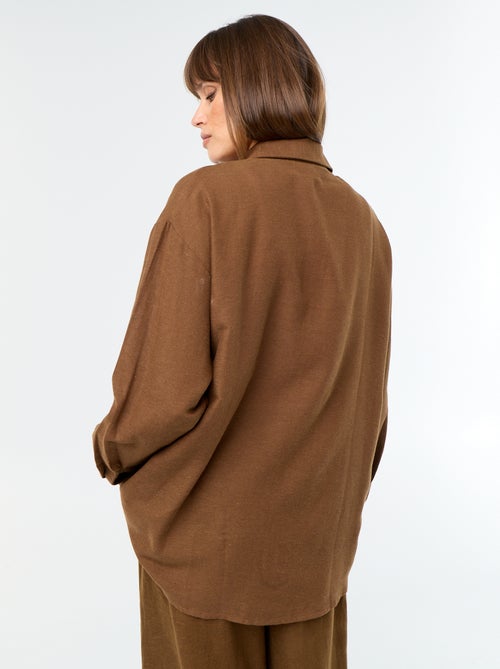 Chemise en lin mélangé - Kiabi
